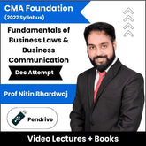 CMA Foundation (2022 Syllabus) Fundamentals of Business Laws & Business Communication Video Lectures by Prof Nitin Bharadwaj Dec Attempt (Pendrive)